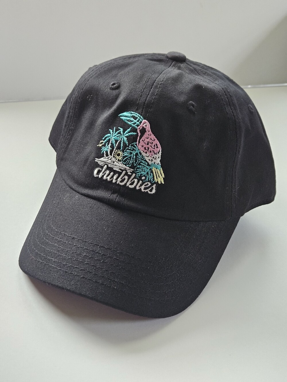 Chubbies Tropical Toucan Embroidered Hat Cap Adjustable Strap Baseball Black